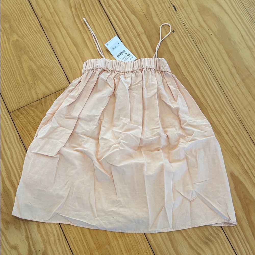Zara XS Peach Spaghetti Strap Dress